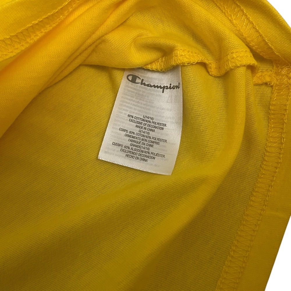 Champion Boys Youth Large 14/16 Sunflower Yellow Graphic Logo T-Shirt New - Picture 6 of 7